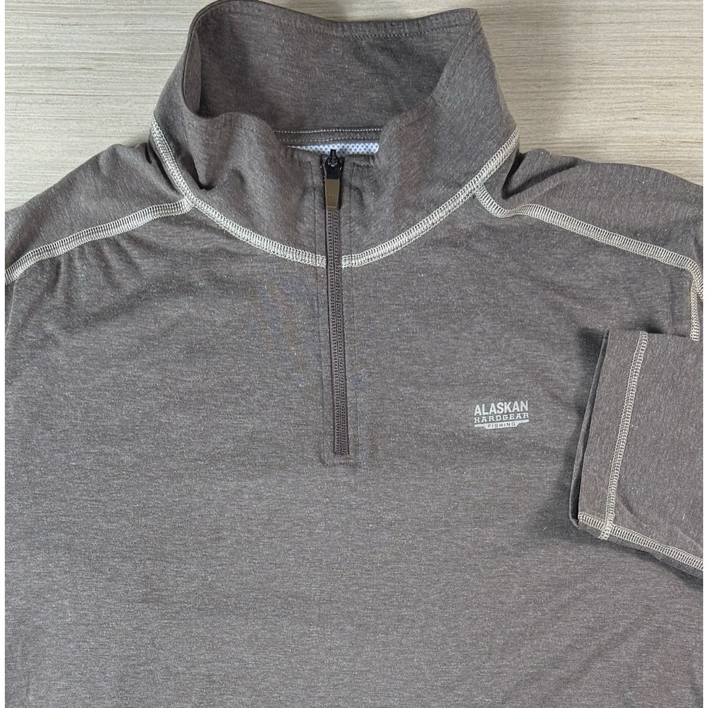 Alaskan Hardgear Fishing Shirt XXL 2XL 1/4 Zip Stretch UV Outdoors Vented Brown